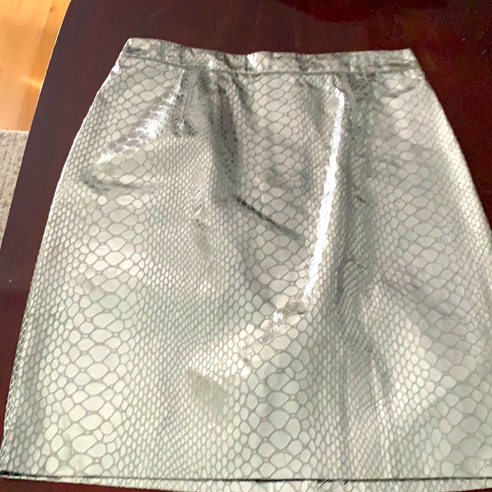 Metallic Leather pencil skirt
